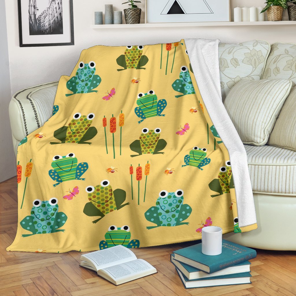 Frog Pattern Print Blanket-grizzshop