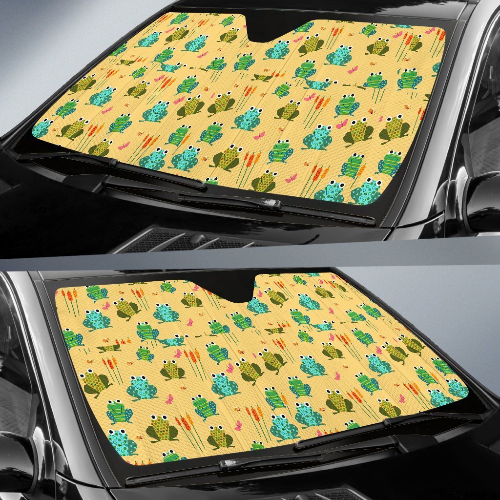 Frog Pattern Print Car Sun Shade-grizzshop