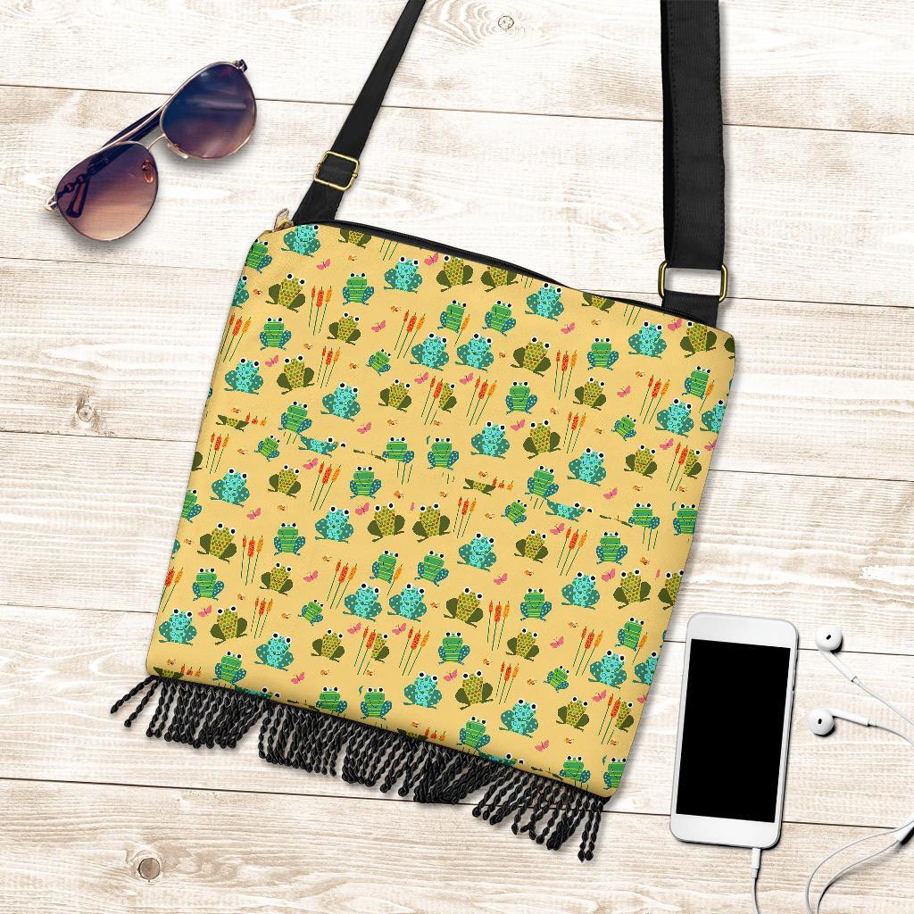 Frog Pattern Print Crossbody Bags-grizzshop