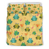 Frog Pattern Print Duvet Cover Bedding Set-grizzshop