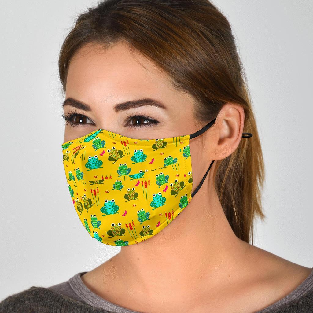 Frog Pattern Print Face Mask-grizzshop