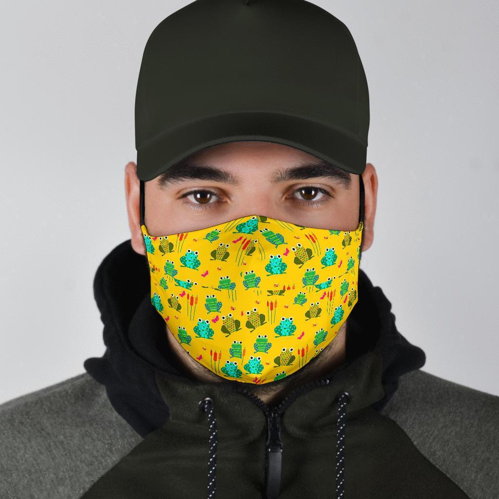 Frog Pattern Print Face Mask-grizzshop