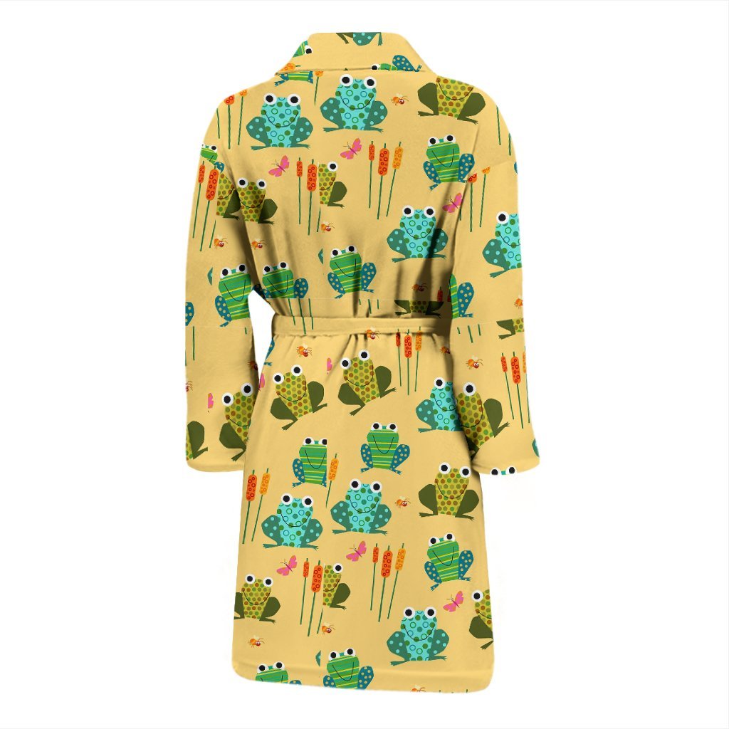 Frog Pattern Print Men Long Robe-grizzshop