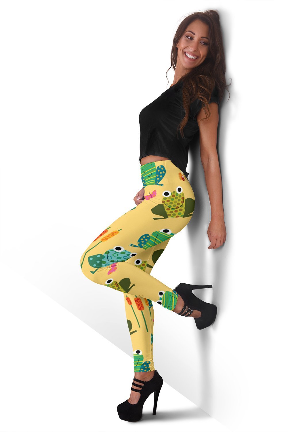 Frog Pattern Print Women Leggings-grizzshop