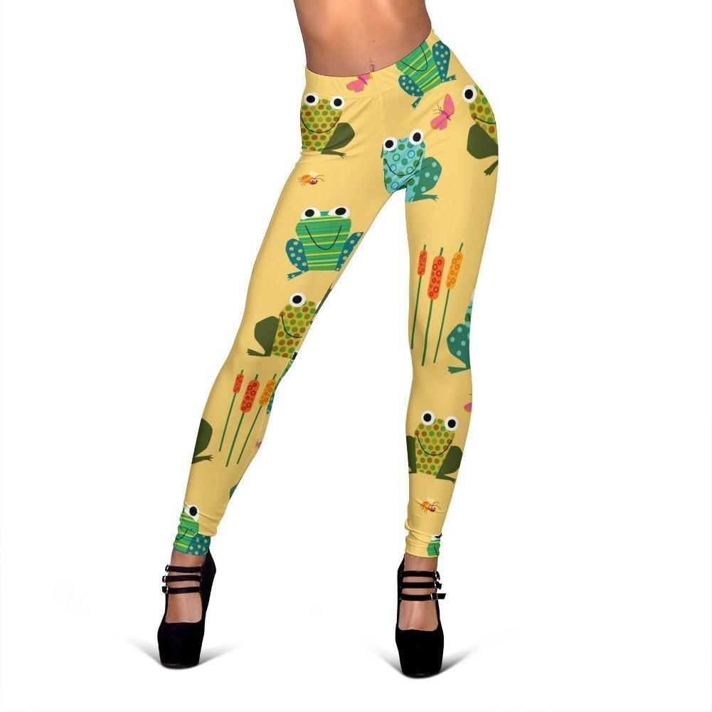 Frog Pattern Print Women Leggings-grizzshop