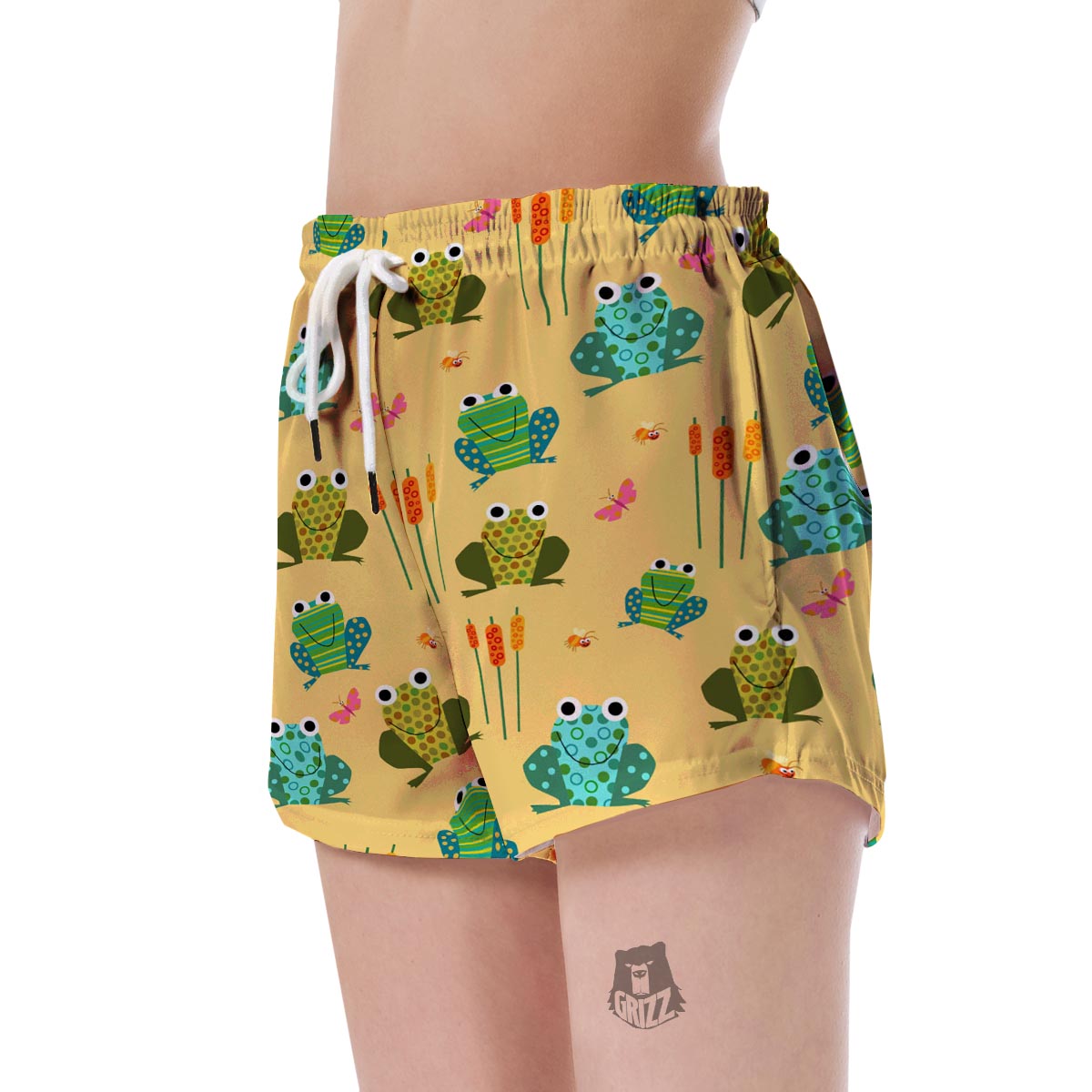 Frog Pattern Print Women's Shorts-grizzshop