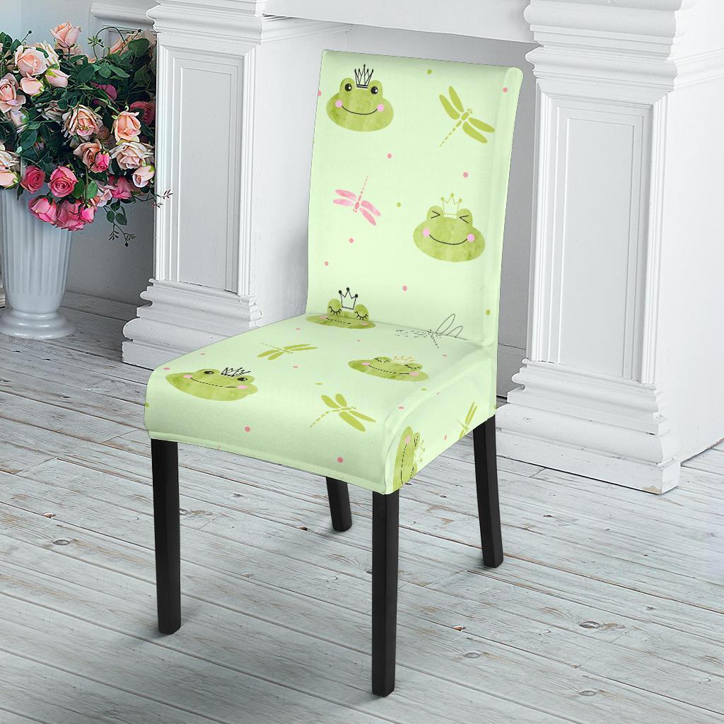 Frog Prince Crown Pattern Print Chair Cover-grizzshop