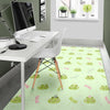 Frog Prince Crown Pattern Print Floor Mat-grizzshop