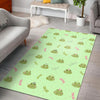 Frog Prince Crown Pattern Print Floor Mat-grizzshop