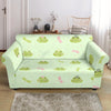 Frog Prince Crown Pattern Print Loveseat Cover-grizzshop