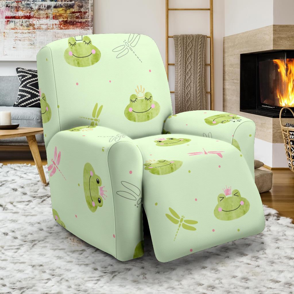 Frog Prince Crown Pattern Print Recliner Cover-grizzshop