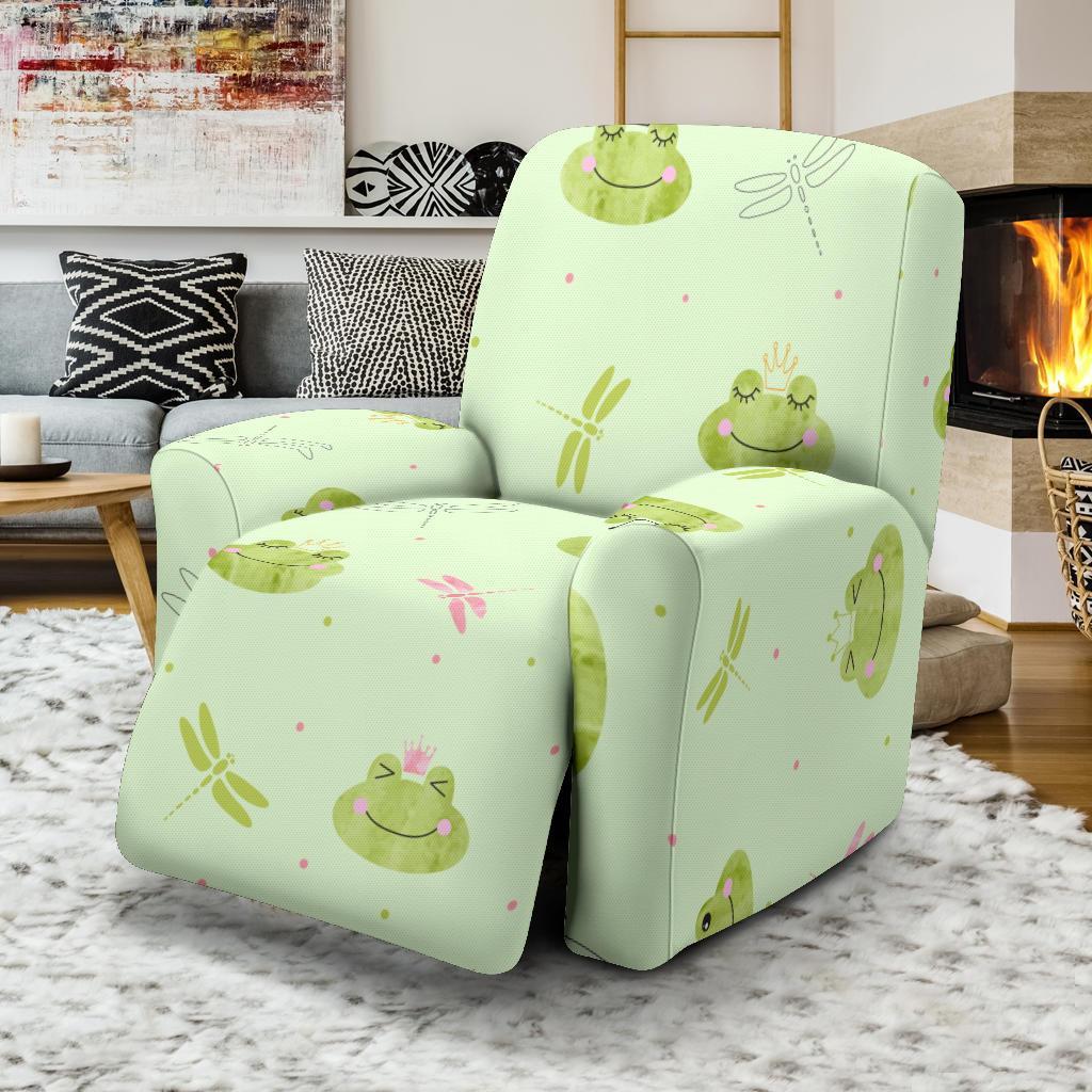 Frog Prince Crown Pattern Print Recliner Cover-grizzshop