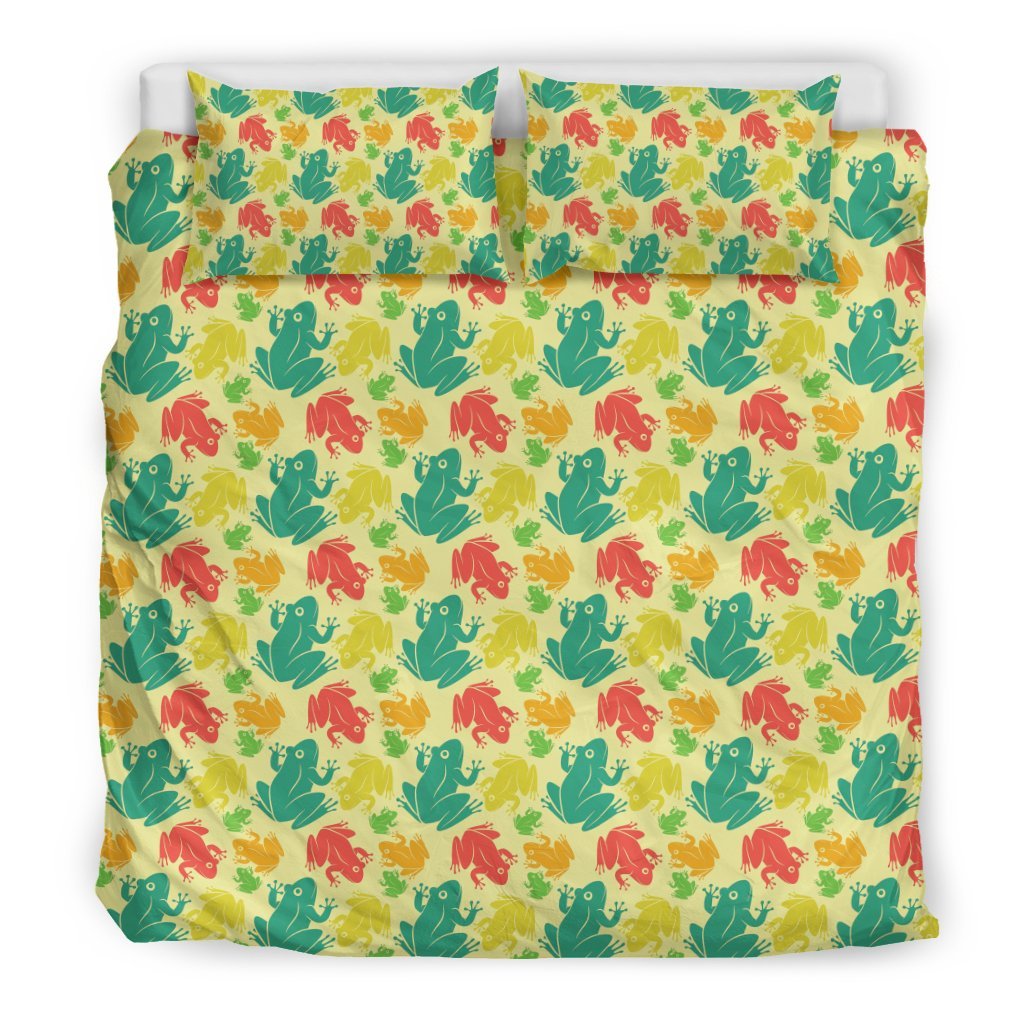 Frog Print Pattern Duvet Cover Bedding Set-grizzshop