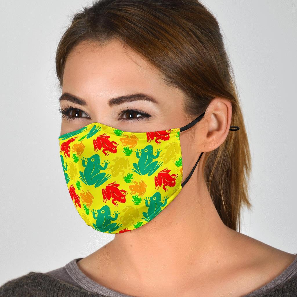 Frog Print Pattern Face Mask-grizzshop