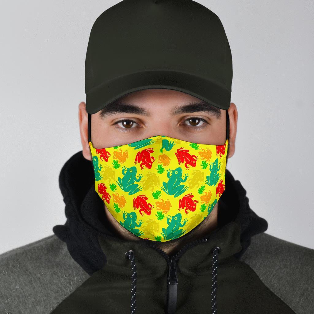 Frog Print Pattern Face Mask-grizzshop