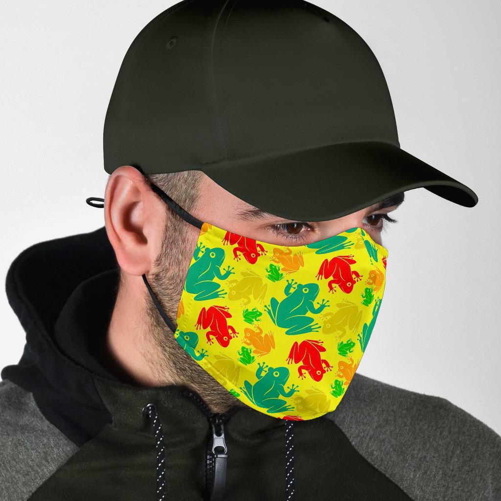 Frog Print Pattern Face Mask-grizzshop