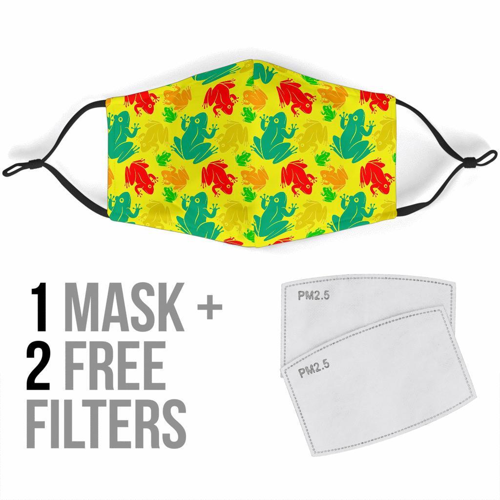 Frog Print Pattern Face Mask-grizzshop