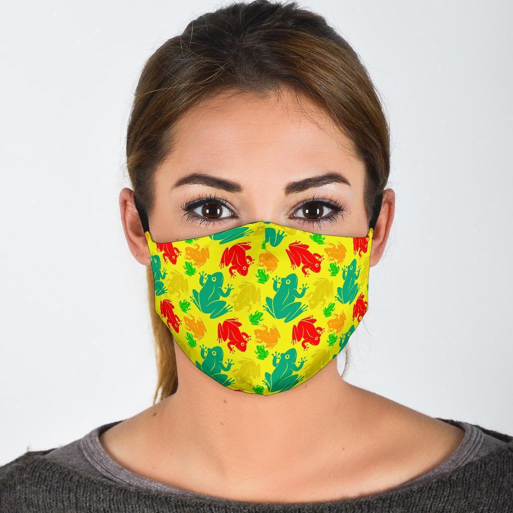 Frog Print Pattern Face Mask-grizzshop