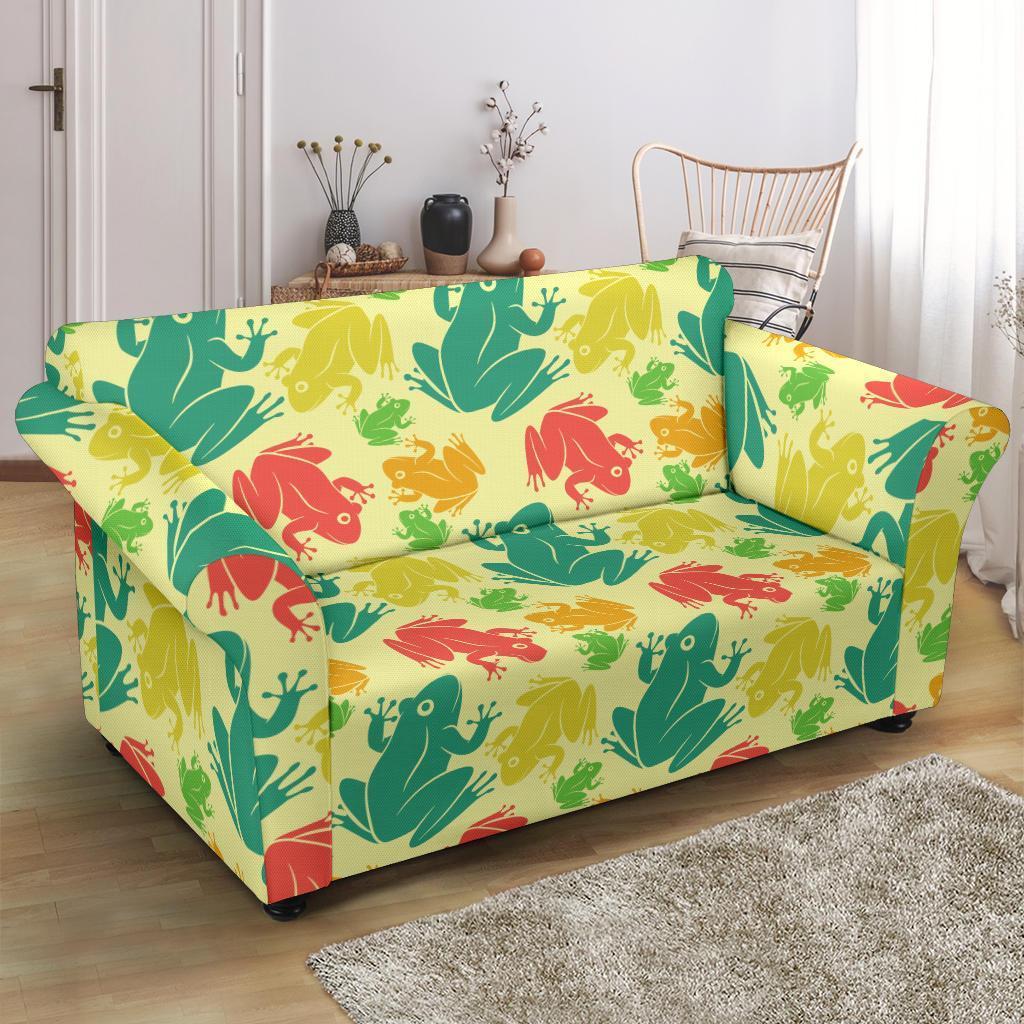 Frog Print Pattern Loveseat Cover-grizzshop