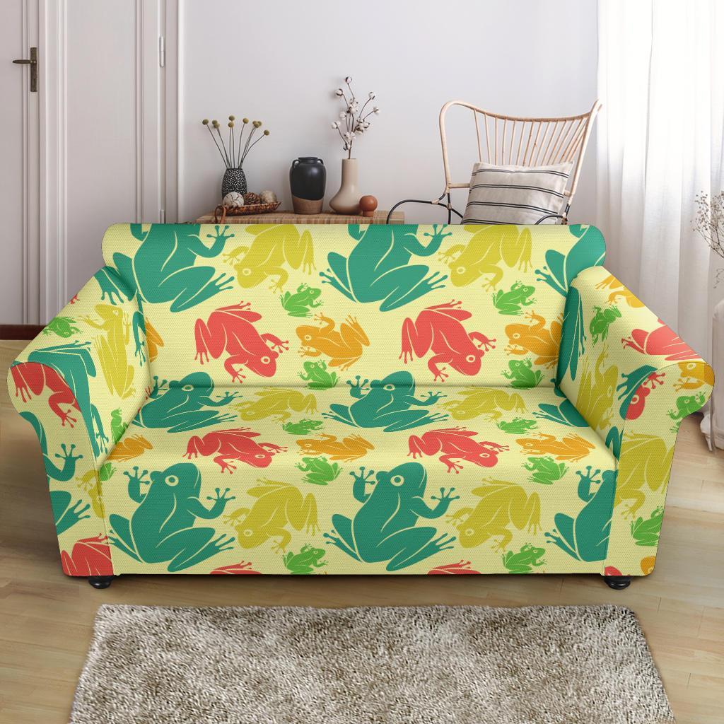 Frog Print Pattern Loveseat Cover-grizzshop