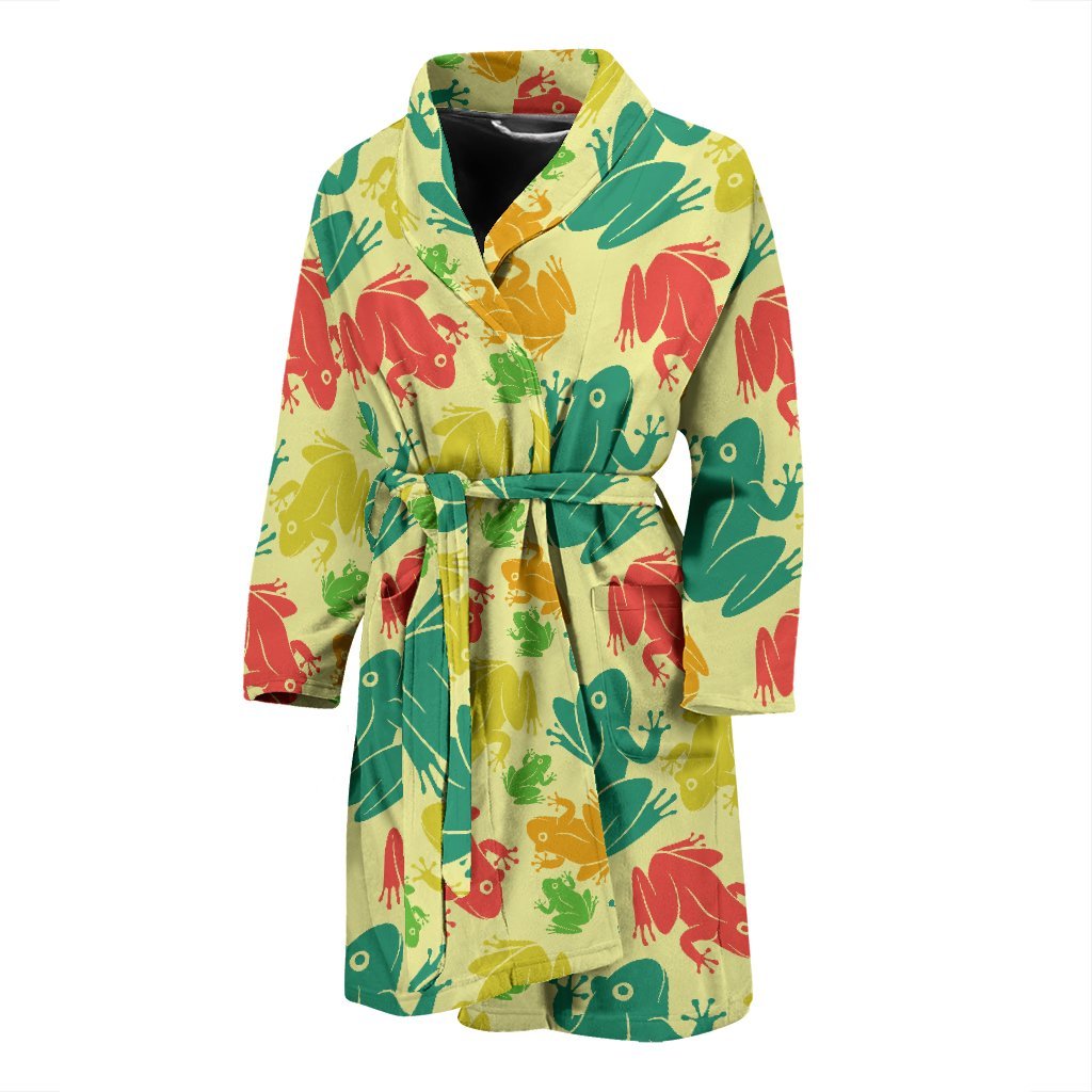 Frog Print Pattern Men Long Robe-grizzshop