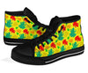 Frog Print Pattern Men Women's High Top Shoes-grizzshop