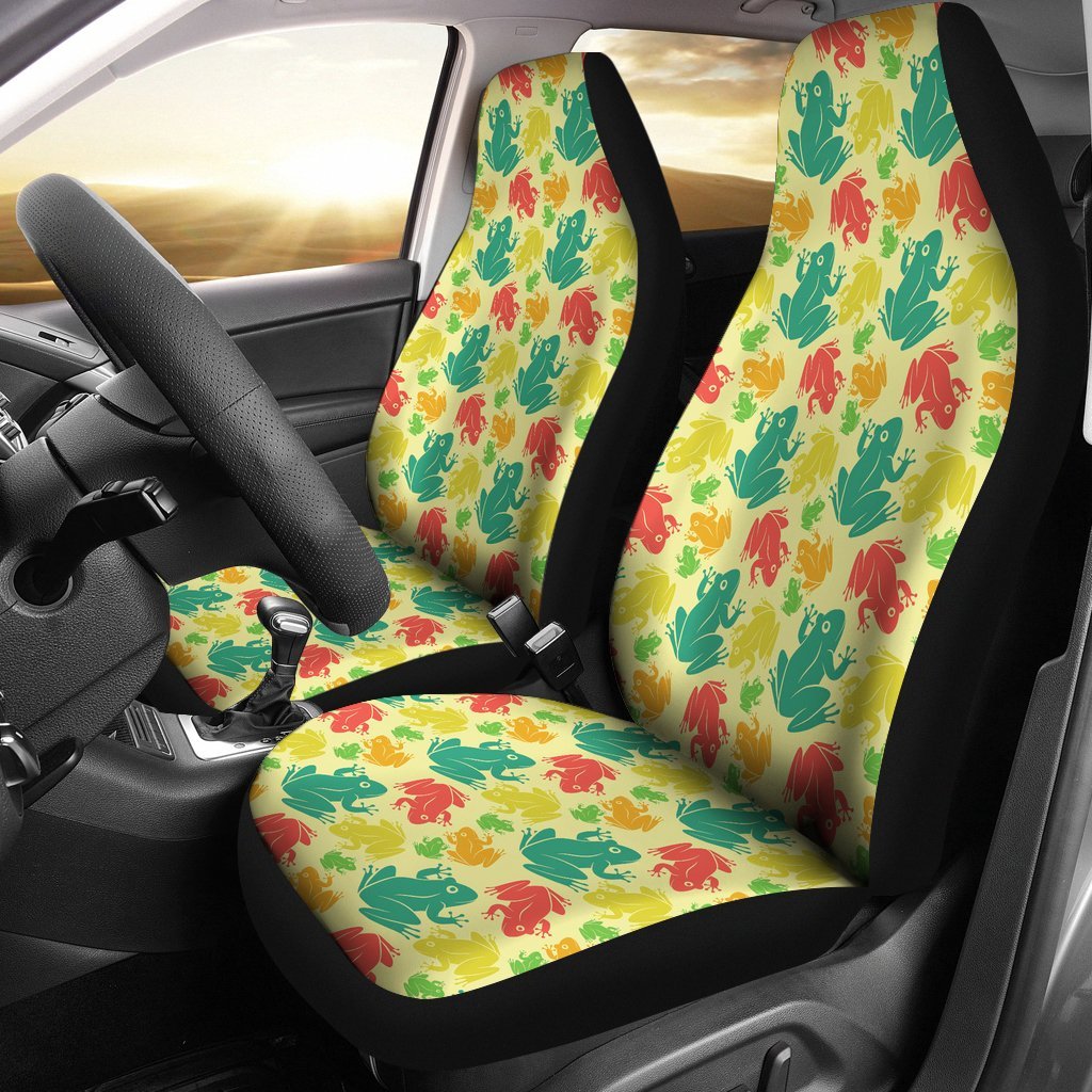 Frog Print Pattern Universal Fit Car Seat Cover-grizzshop