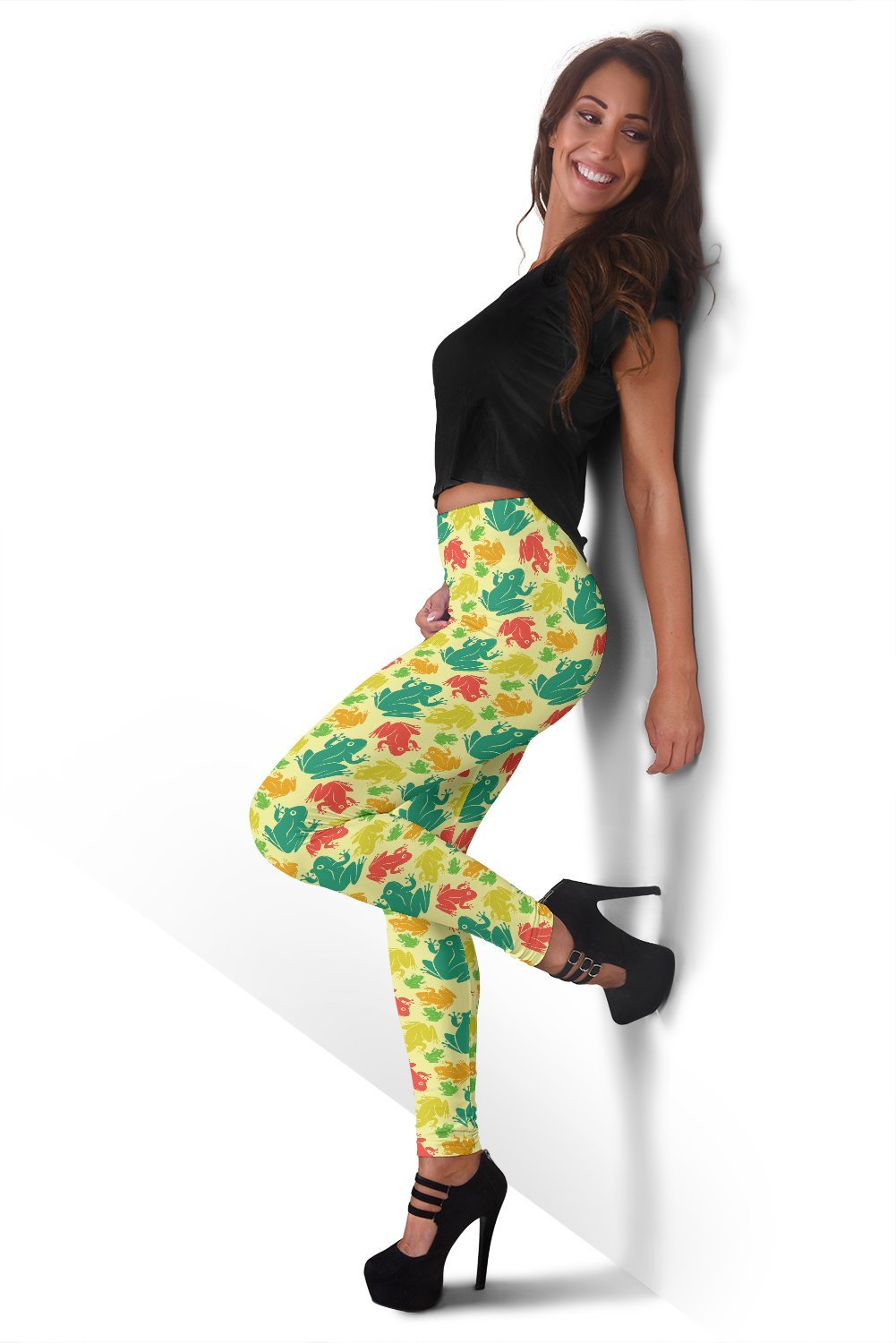 Frog Print Pattern Women Leggings-grizzshop