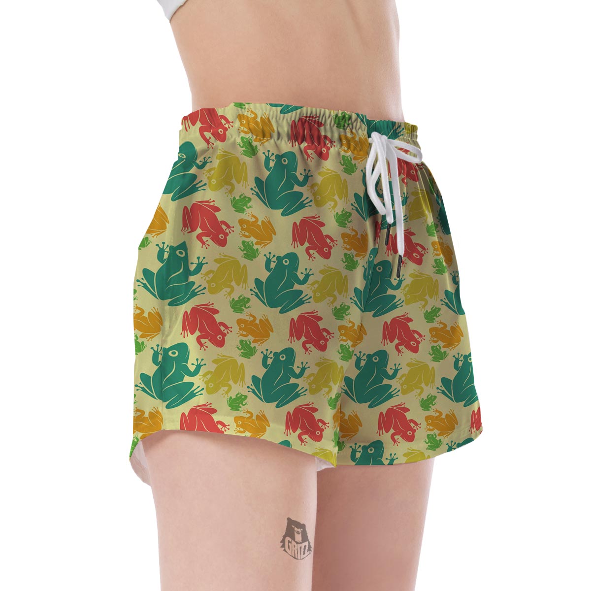 Frog Print Pattern Women's Shorts-grizzshop