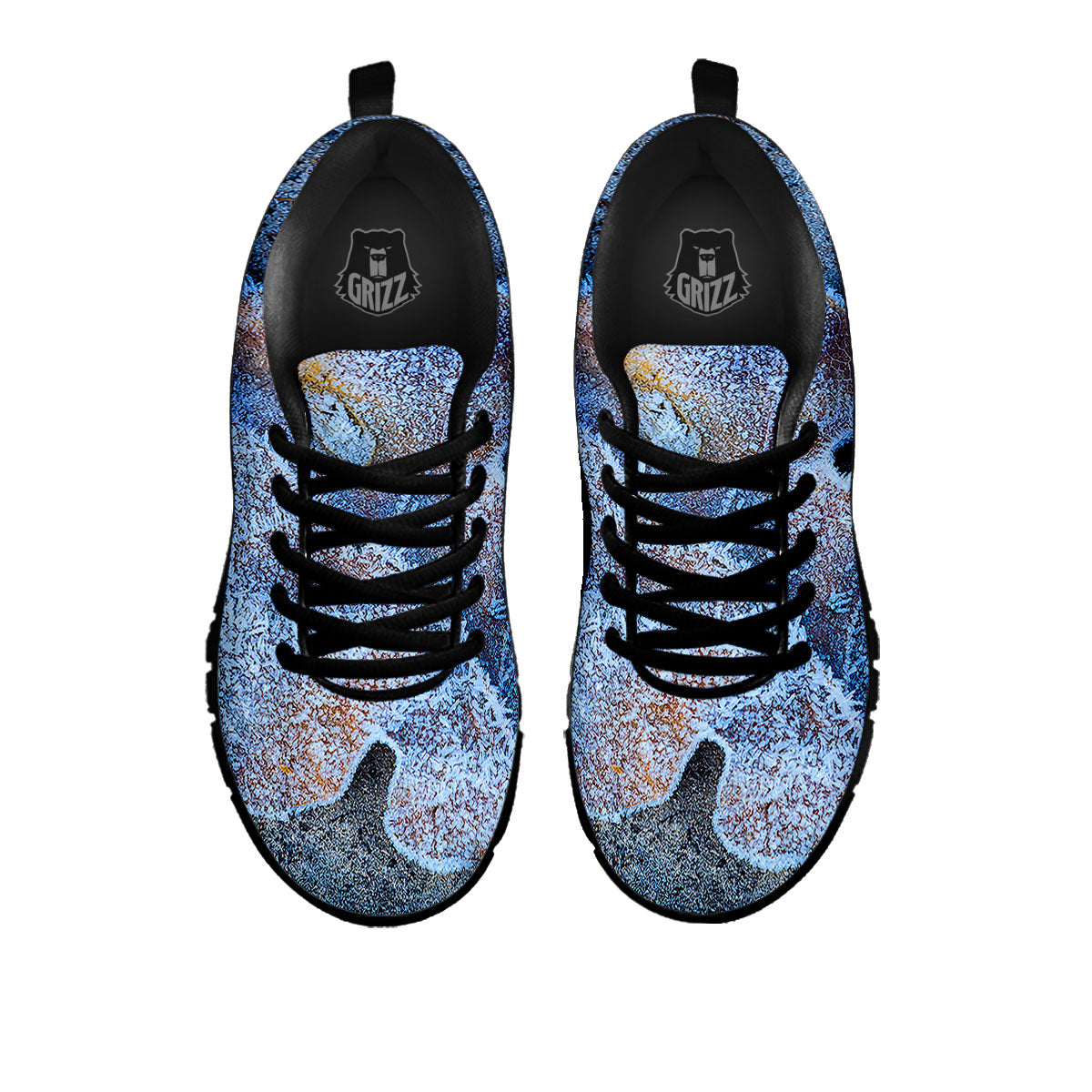 Frozen Leaf Oak Print Black Sneaker-grizzshop