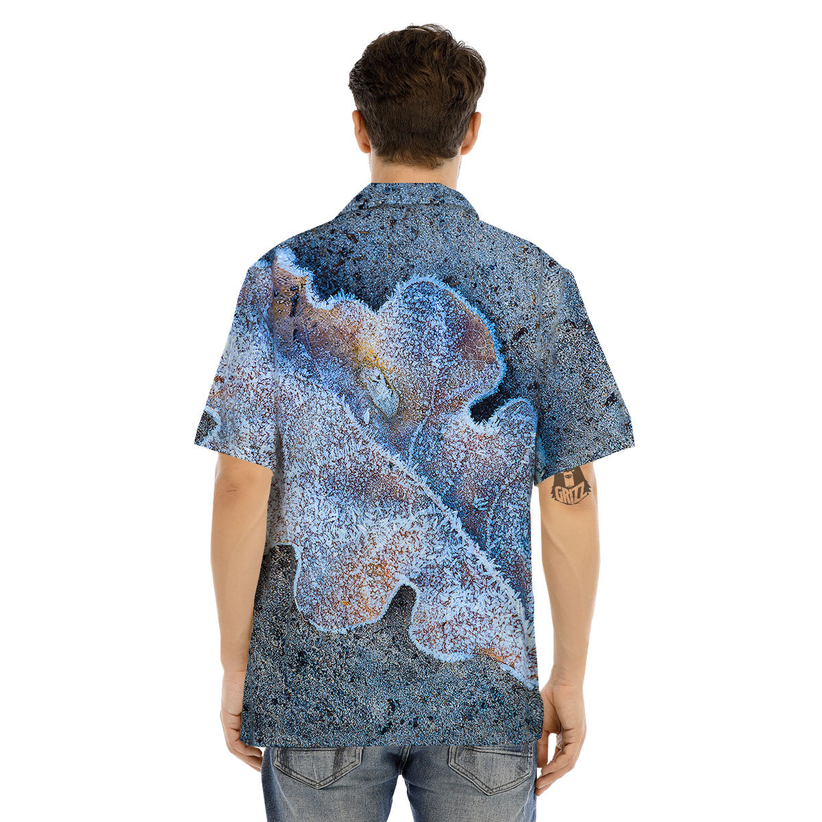Frozen Leaf Oak Print Men's Hawaiian Shirt-grizzshop