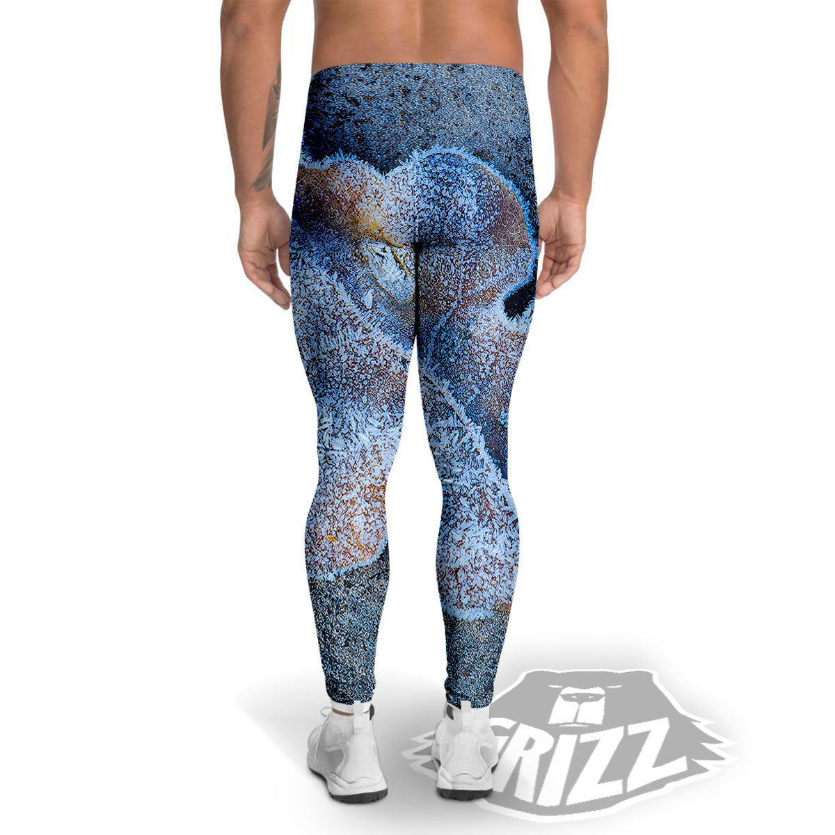 Frozen Leaf Oak Print Men's Leggings-grizzshop