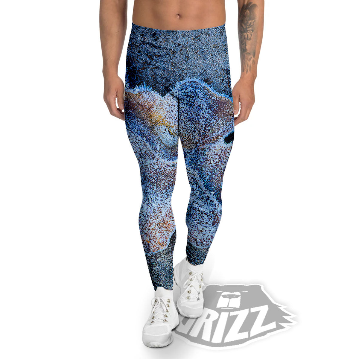 Frozen Leaf Oak Print Men's Leggings-grizzshop