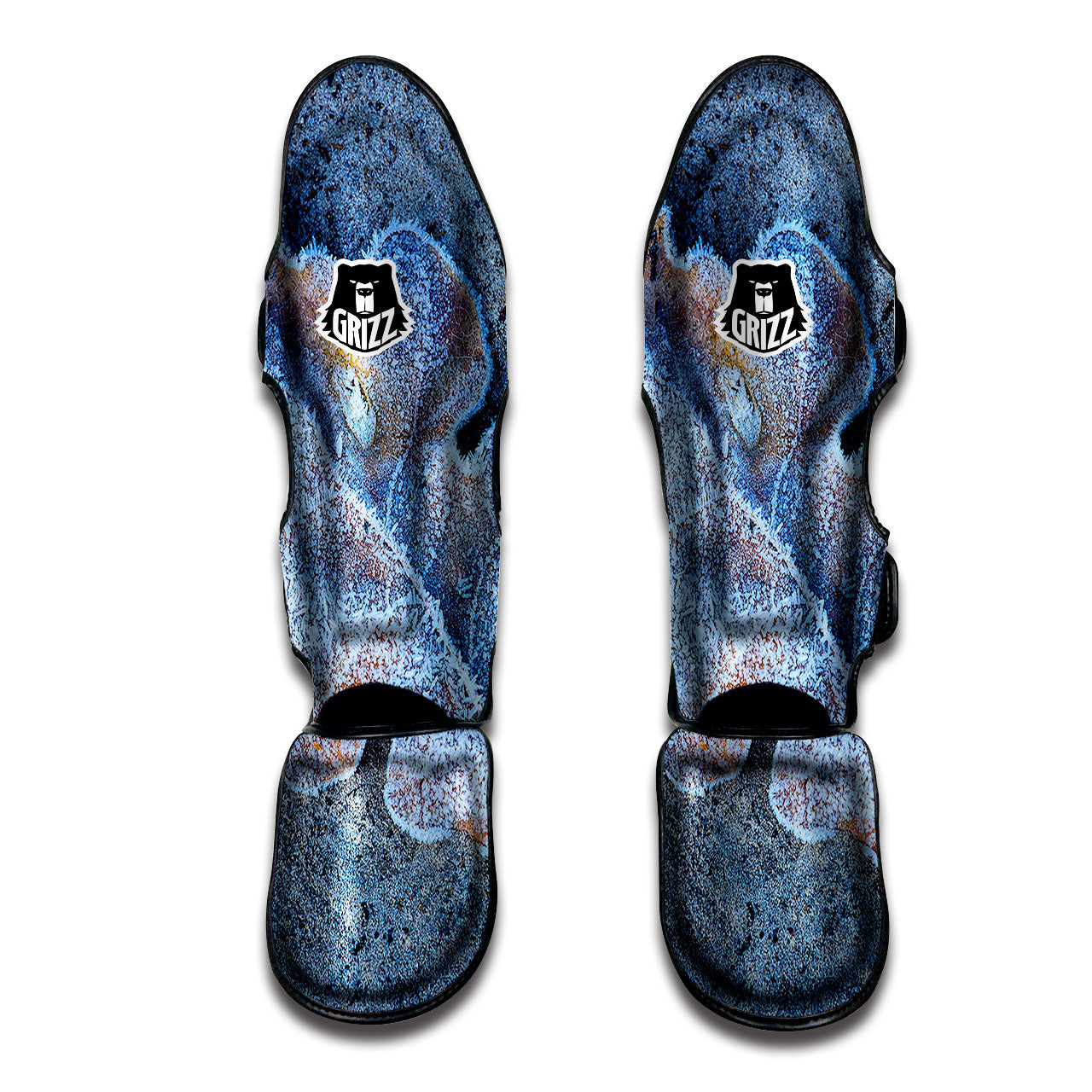 Frozen Leaf Oak Print Muay Thai Shin Guards-grizzshop