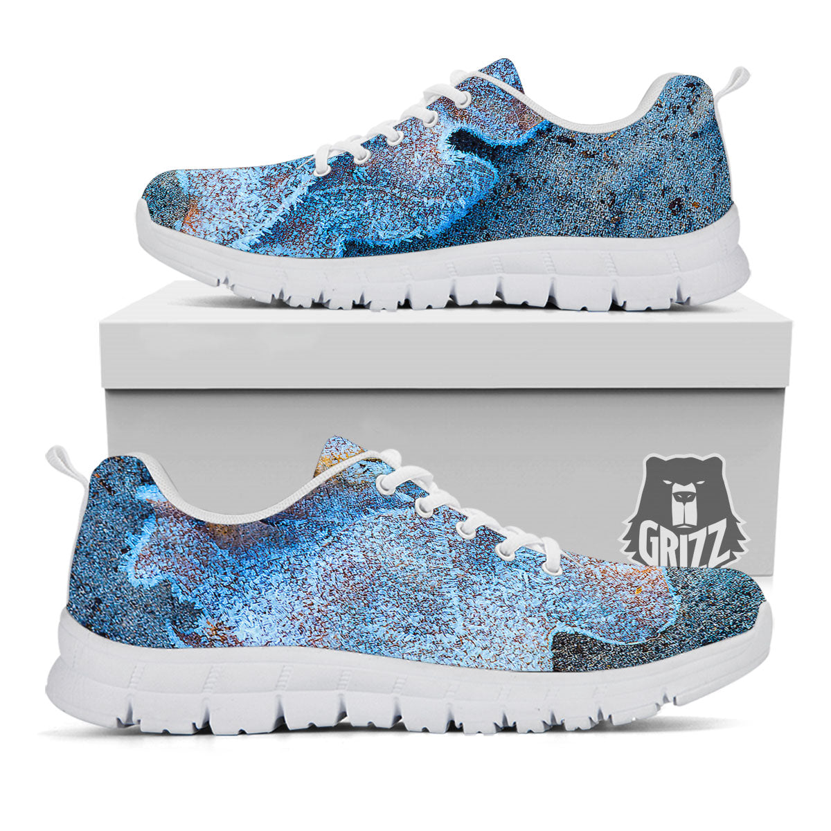 Frozen Leaf Oak Print White Sneaker-grizzshop