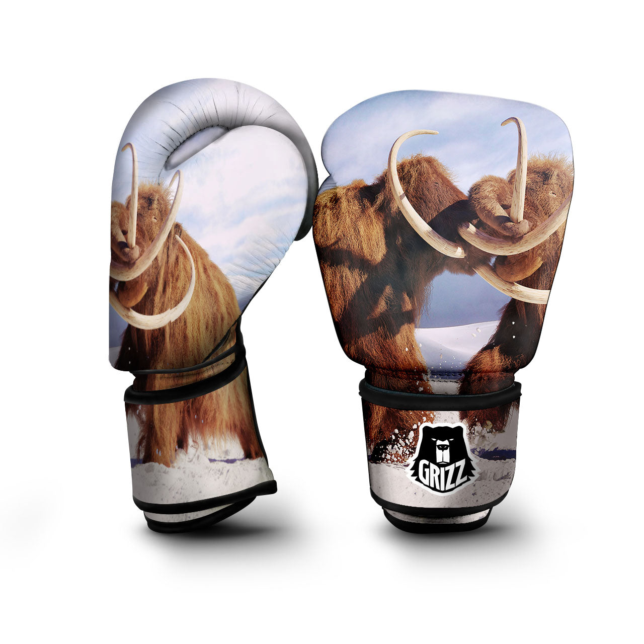 Frozen Mammoth Print Boxing Gloves-grizzshop