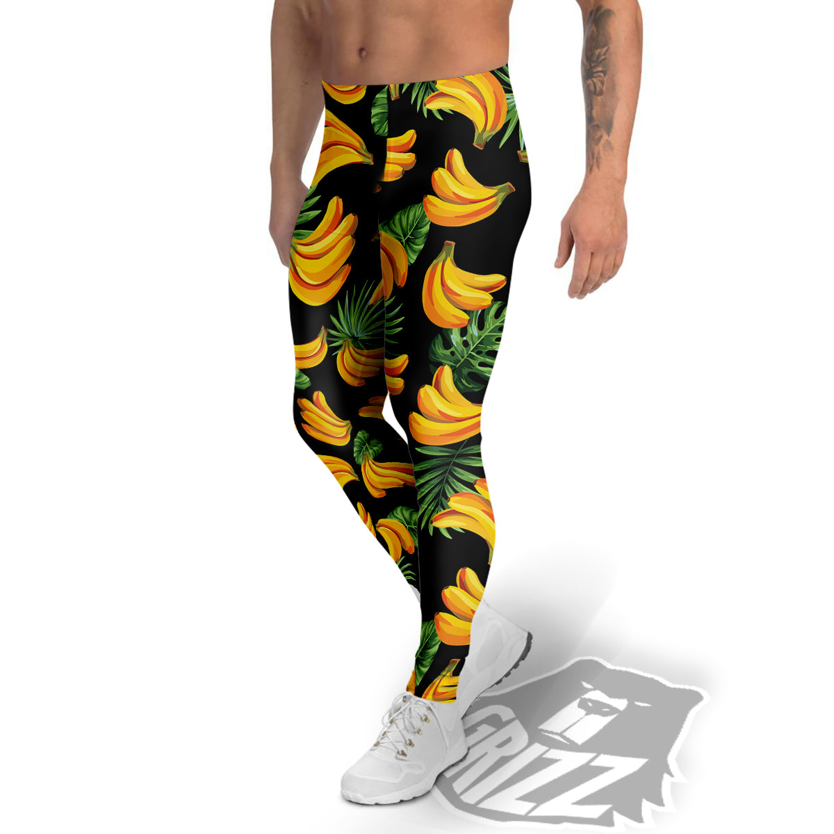 Fruit Banana Print Pattern Men's Leggings-grizzshop