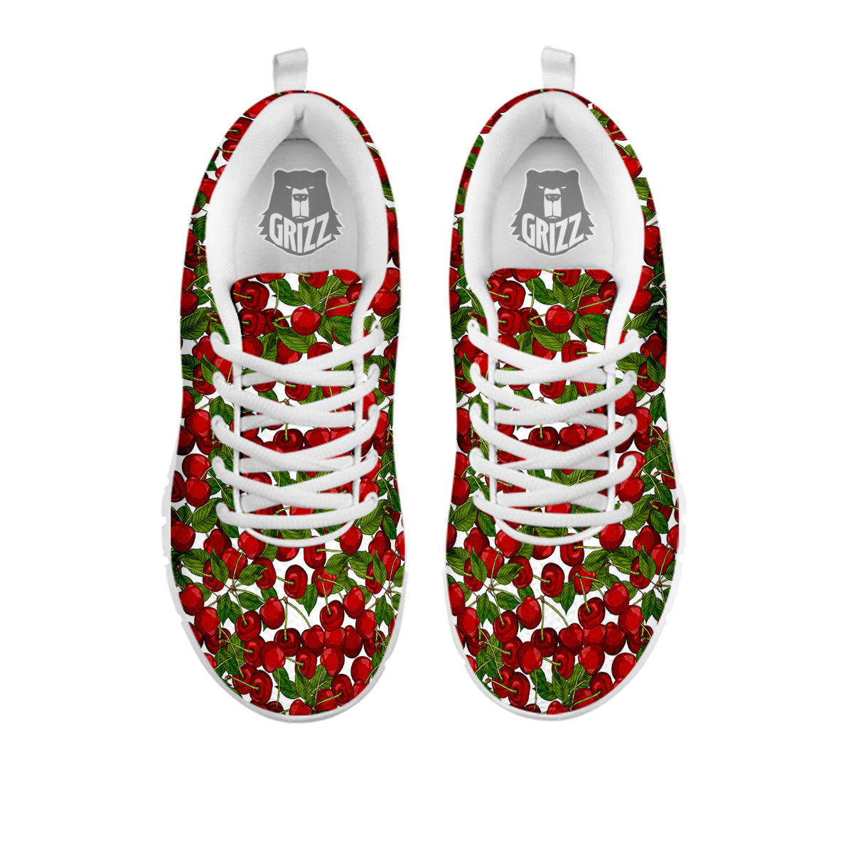 Fruit Cherry Print Pattern White Sneaker-grizzshop