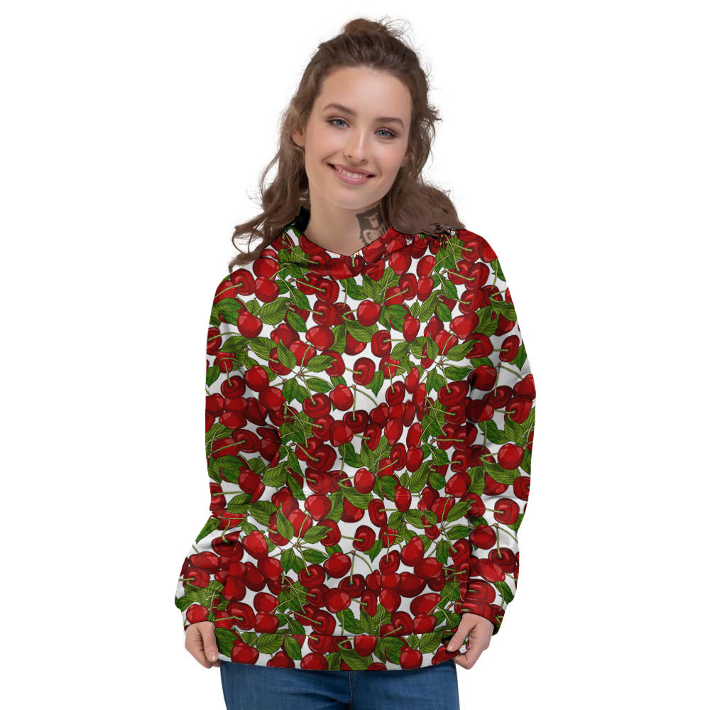 Fruit Cherry Print Pattern Women's Hoodie-grizzshop