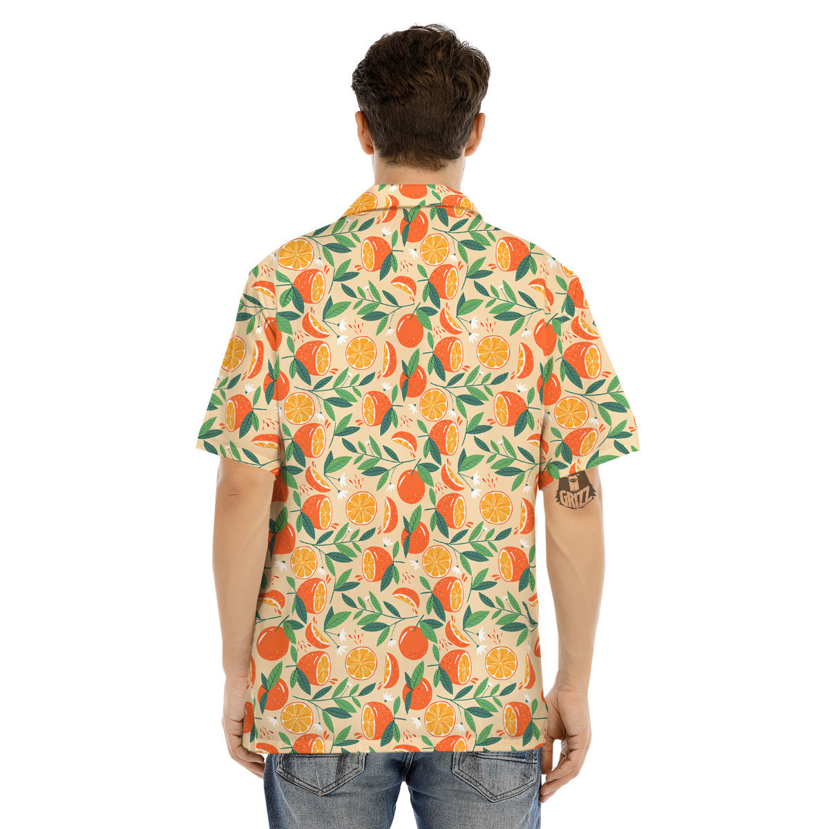 Fruit Cute Orange Print Pattern Men's Hawaiian Shirt-grizzshop