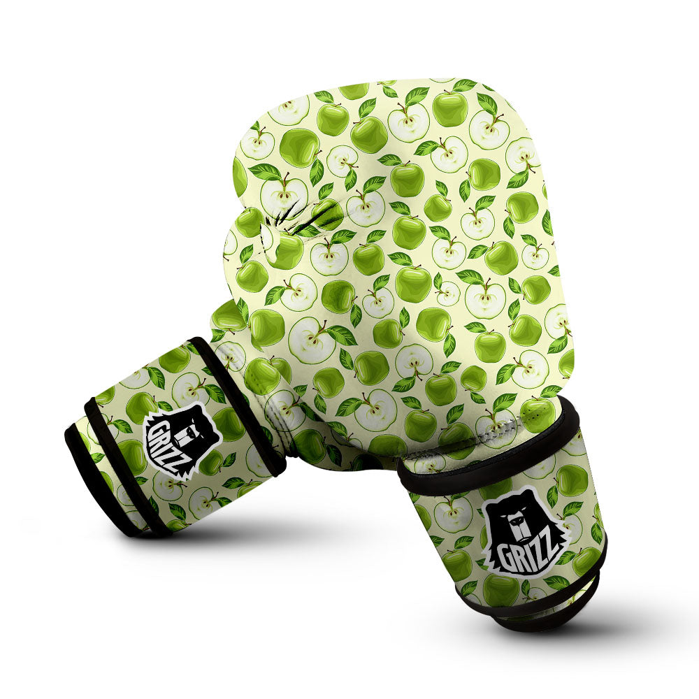 Fruit Green Apple Print Pattern Boxing Gloves-grizzshop