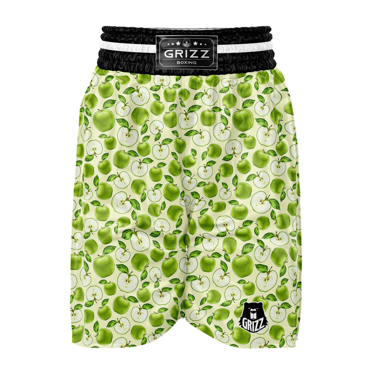 Fruit Green Apple Print Pattern Boxing Shorts-grizzshop