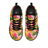 Fruit Leaf Tropical Print Pattern Black Sneaker-grizzshop