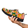 Fruit Leaf Tropical Print Pattern Black Sneaker-grizzshop