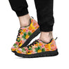 Fruit Leaf Tropical Print Pattern Black Sneaker-grizzshop