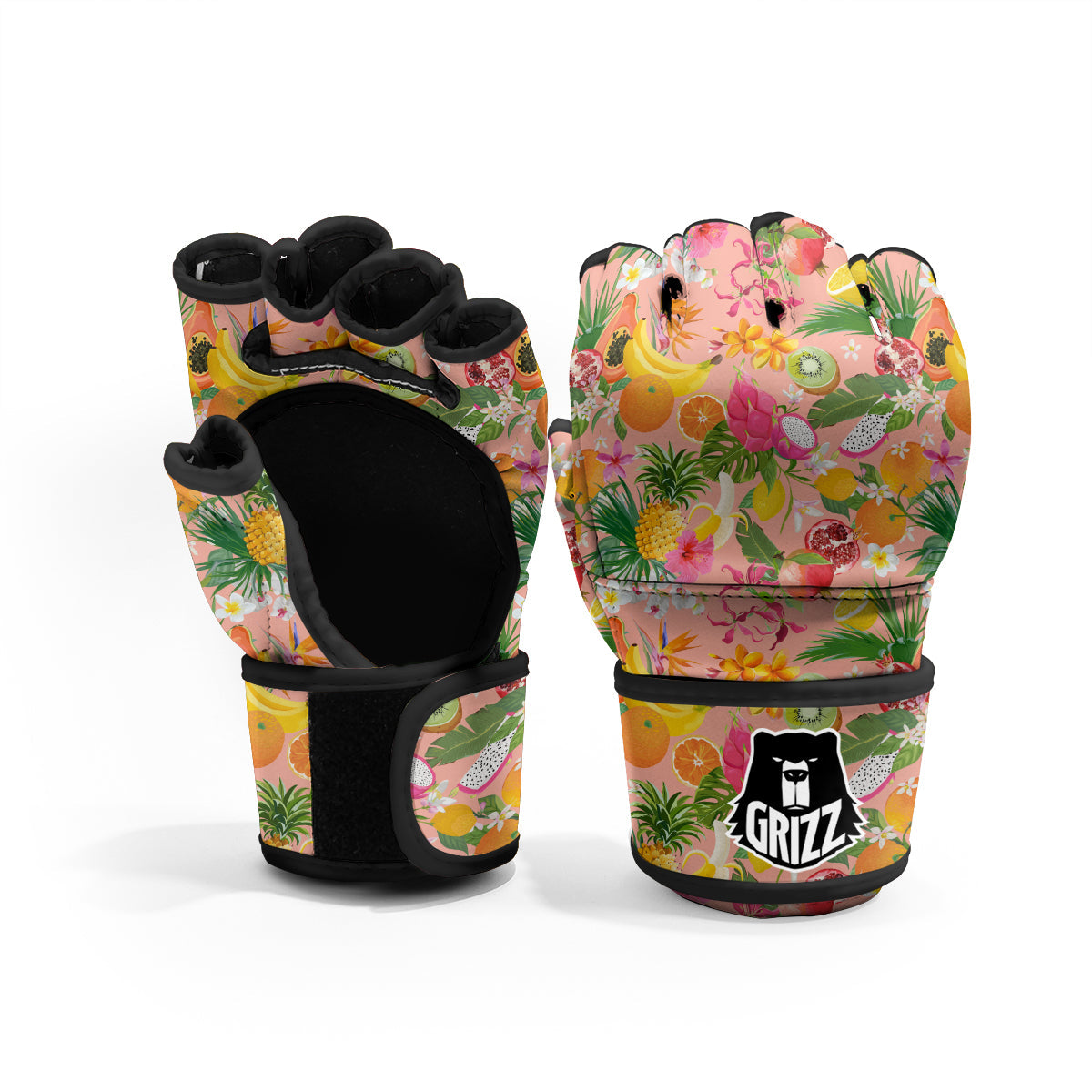 Fruit Leaf Tropical Print Pattern MMA Gloves-grizzshop