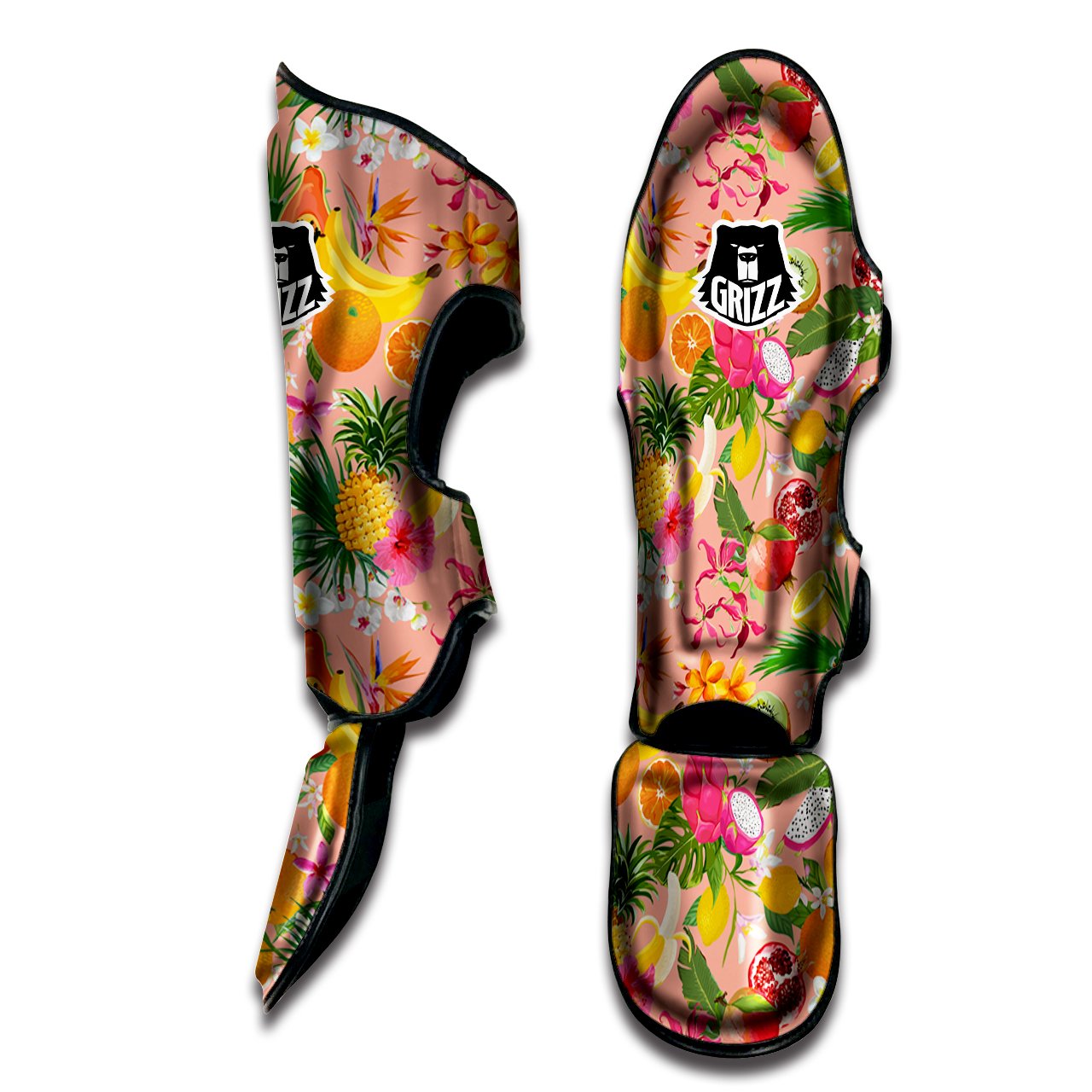 Fruit Leaf Tropical Print Pattern Muay Thai Shin Guards-grizzshop