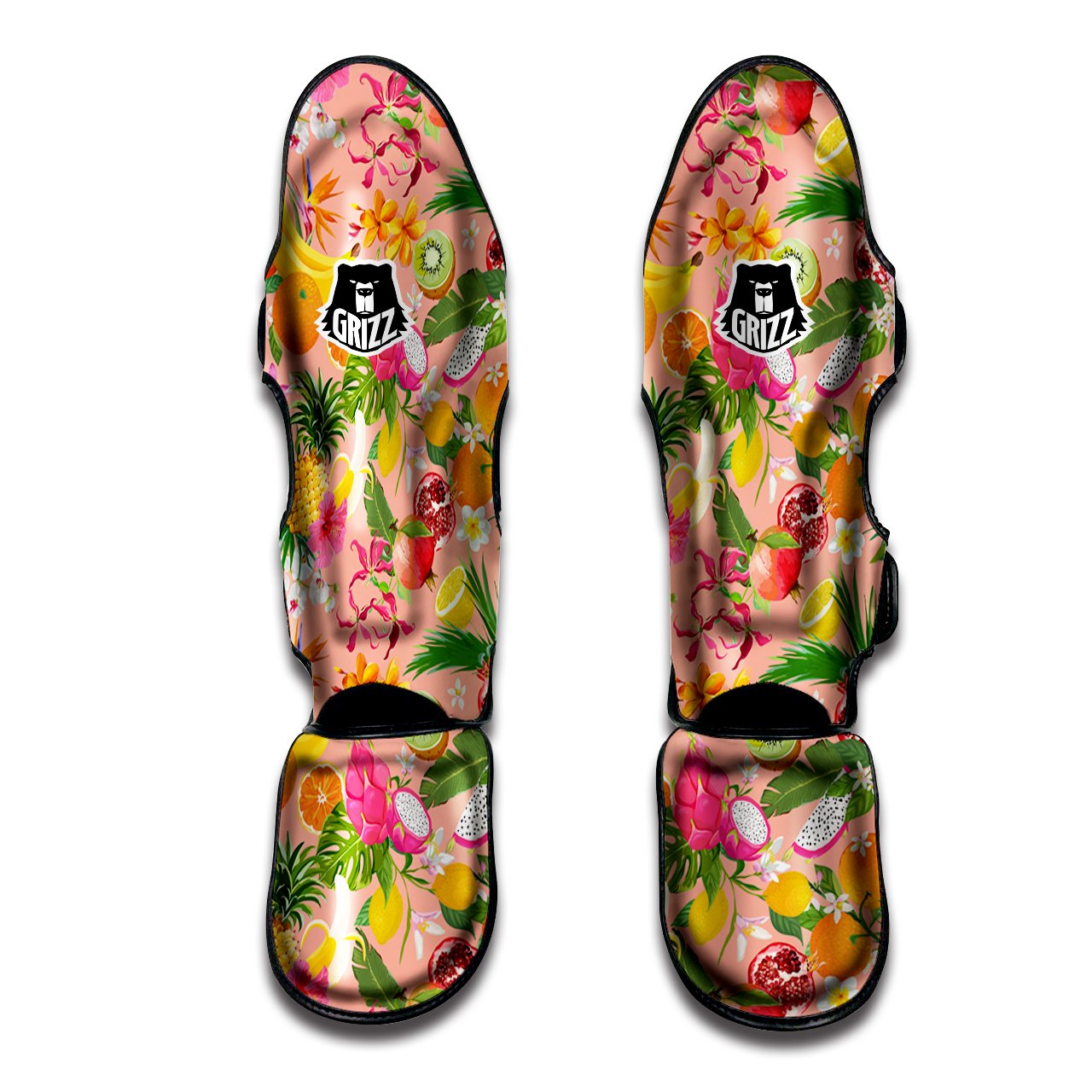 Fruit Leaf Tropical Print Pattern Muay Thai Shin Guards-grizzshop