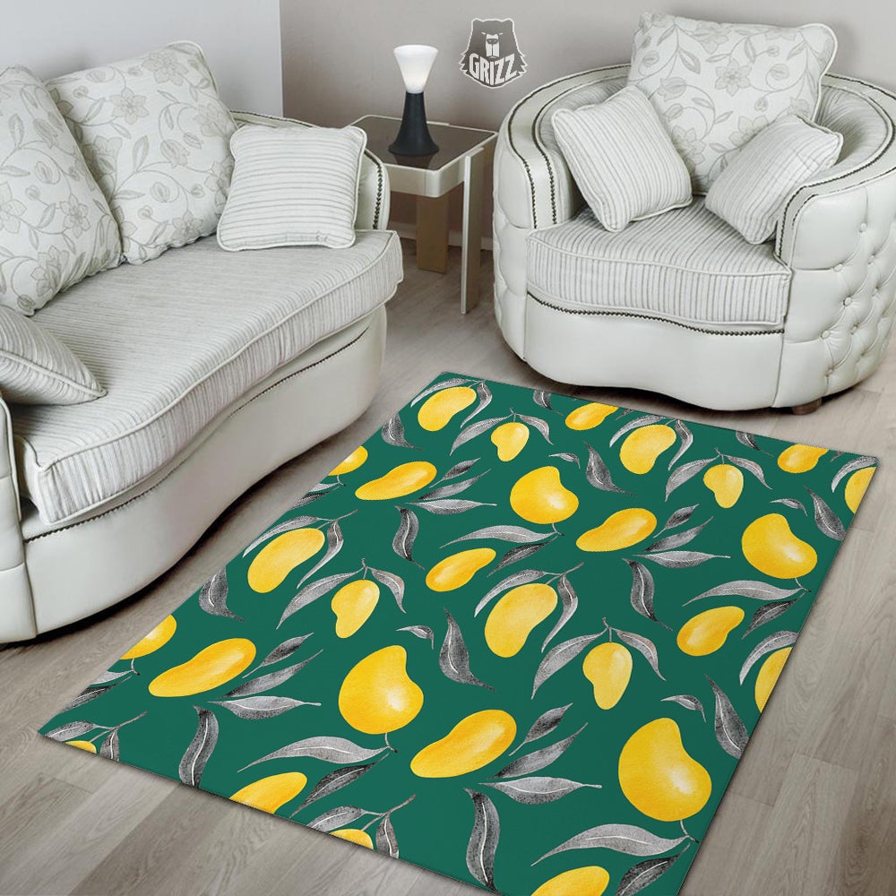 Fruit Mango Yellow Print Pattern Floor Mat-grizzshop
