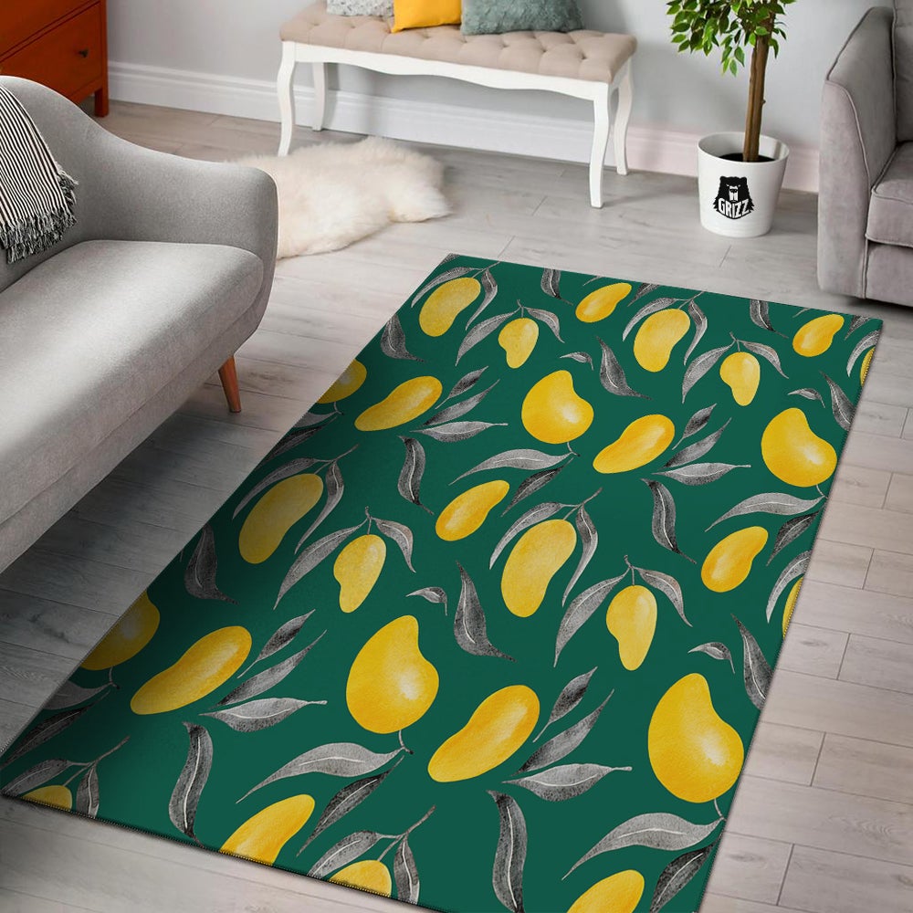 Fruit Mango Yellow Print Pattern Floor Mat-grizzshop